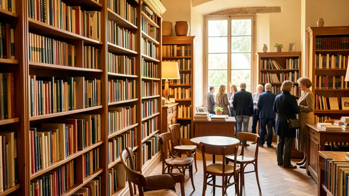 Image générique d'une bibliothèque accueillante en Provence.