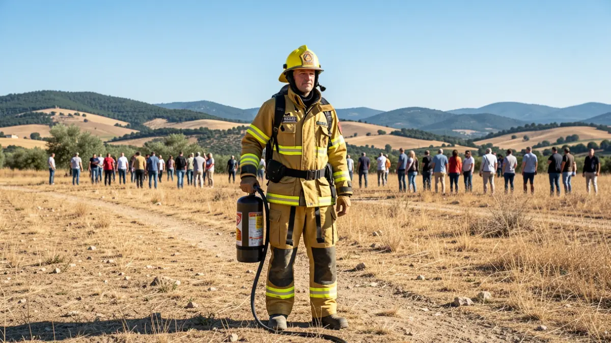Image d'un volontaire du CCFF en action dans un paysage provençal.