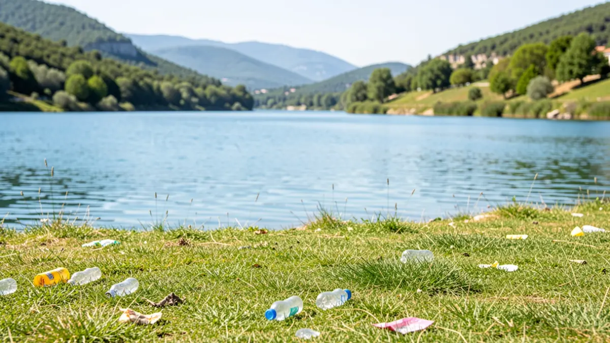 View of Lac de Saint-Cassien after the 'Ménage ton Lac' cleanup operation.