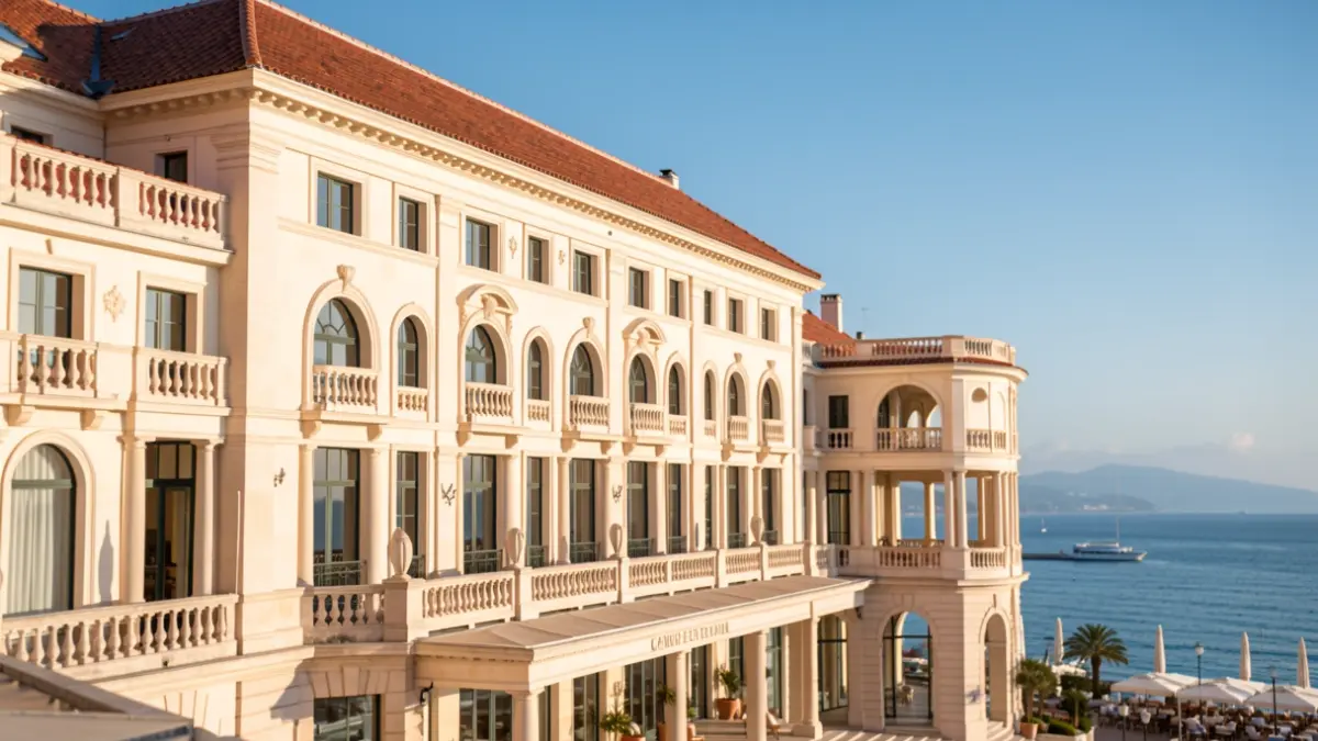 Facade of the Palais des Festivals et des Congrès in Cannes.