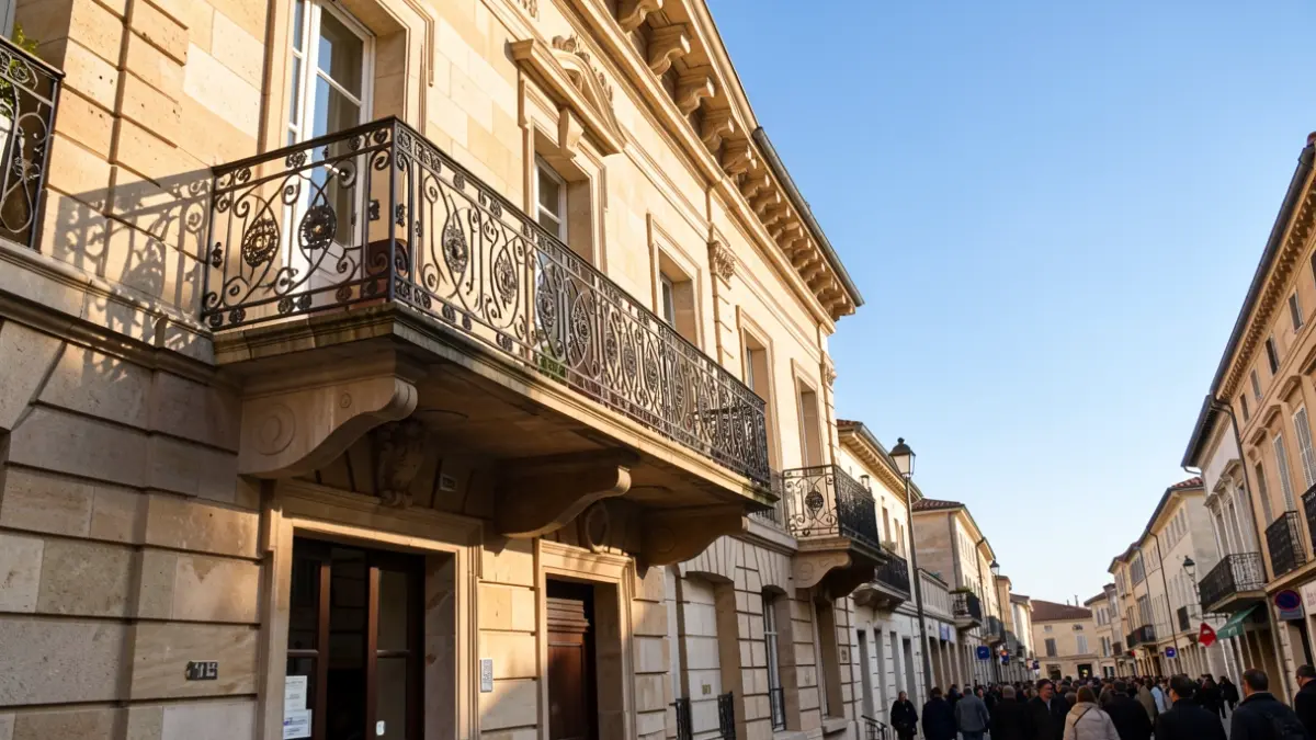 Façade de l'hôtel de ville de Carpentras, un vendredi de septembre.