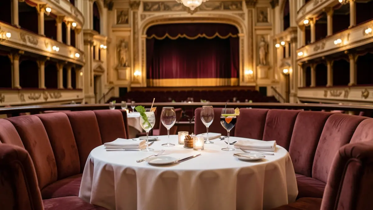 Espace privé élégant pour un cocktail dînatoire à l'Opéra de Marseille.