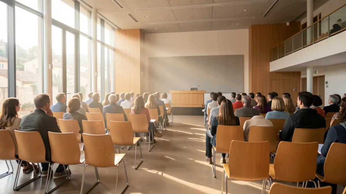 Salle de conférence universitaire générique dans le sud de la France.