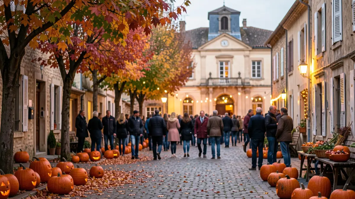 Image générique d'une fête d'Halloween dans un village provençal.