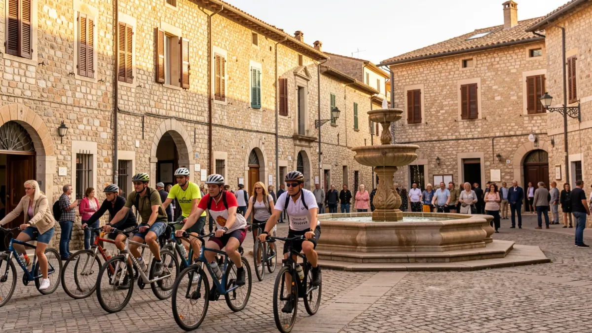 Generic image of a awareness cycling race in a Southern French town.