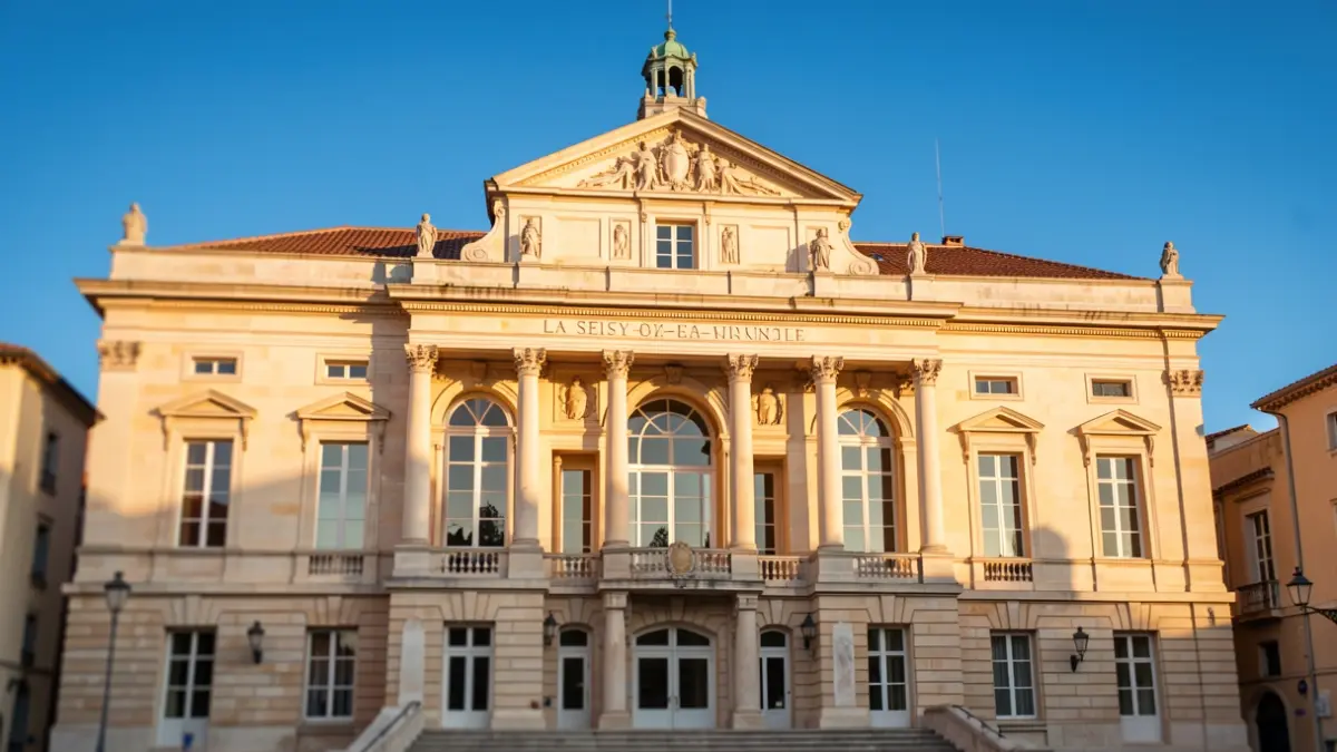Façade de la mairie de La Seyne-sur-Mer sous le soleil de Provence.