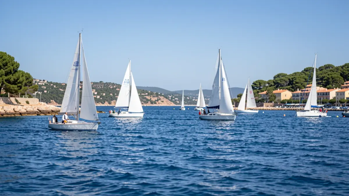 Generic image of sailboats participating in a bay regatta.