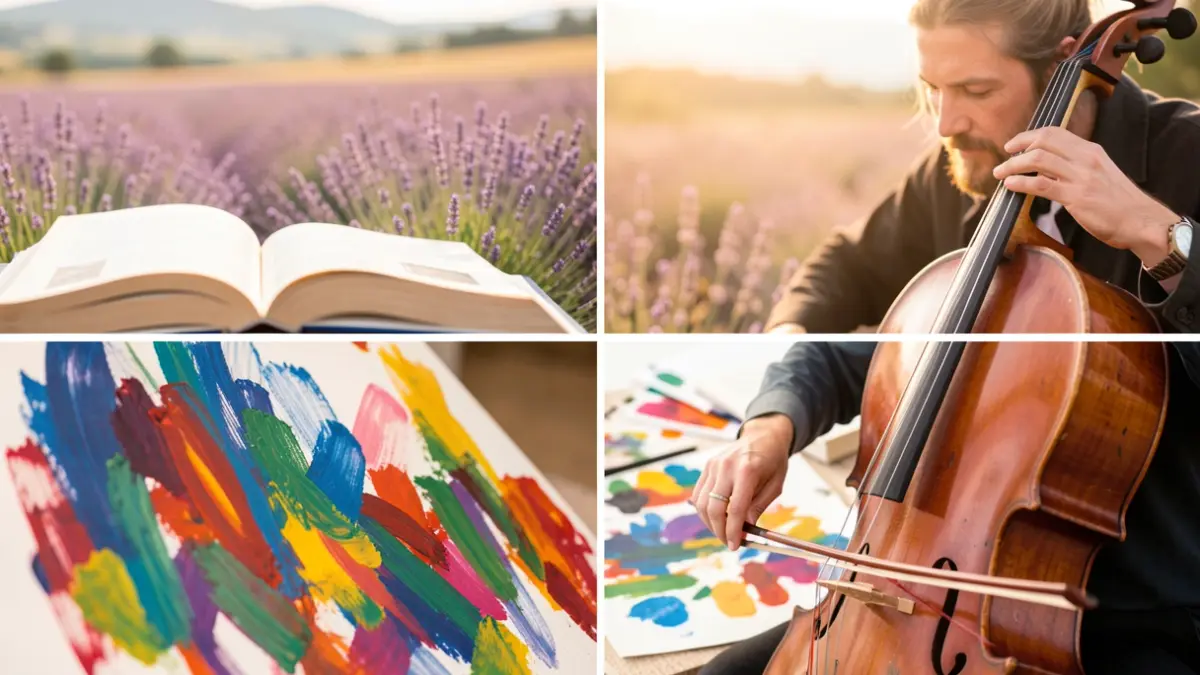 Image générique de diverses activités culturelles dans la région Provence-Alpes-Côte d'Azur.