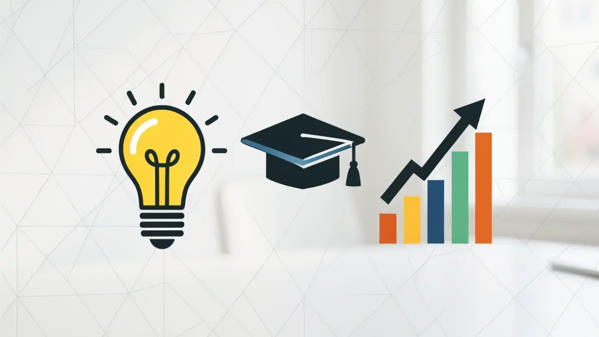 Image générique de symboles d'entrepreneuriat et de formation.