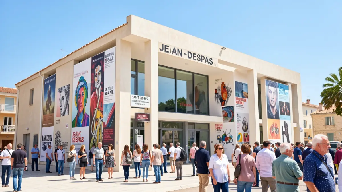 Facade of the Jean-Despas hall in Saint-Tropez during the International Contemporary Artists' Fair.