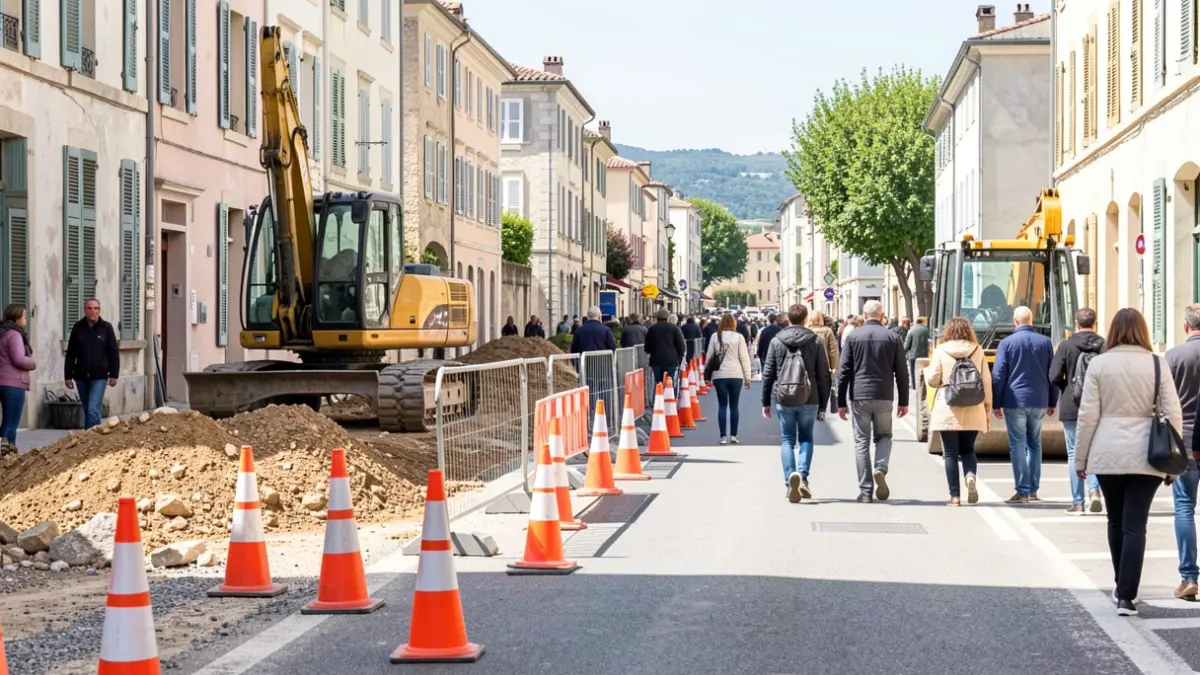 Image générique de travaux routiers en cours dans le sud de la France.