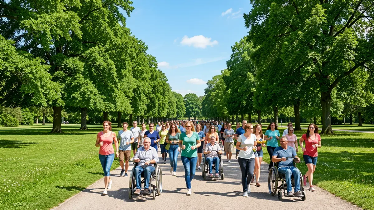 Generic image of a charity run in a park.