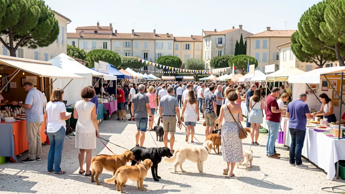 Image générique d'un événement canin en extérieur dans le sud de la France.