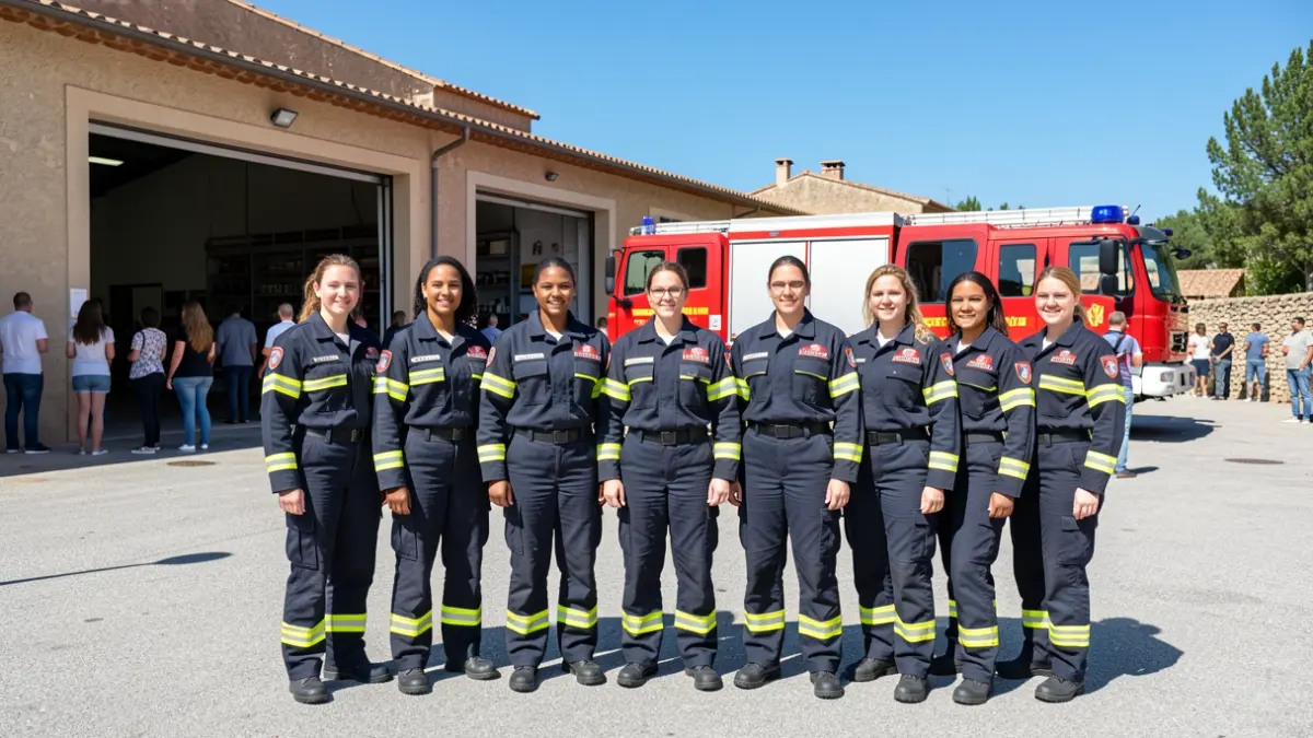 Generic image of female firefighters celebrating 50 years of access to the profession, in the South of France.