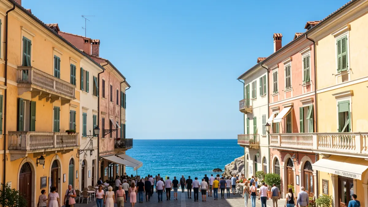 Generic image of two twinned Mediterranean towns, Villefranche-sur-Mer and Bordighera, celebrating their friendship.