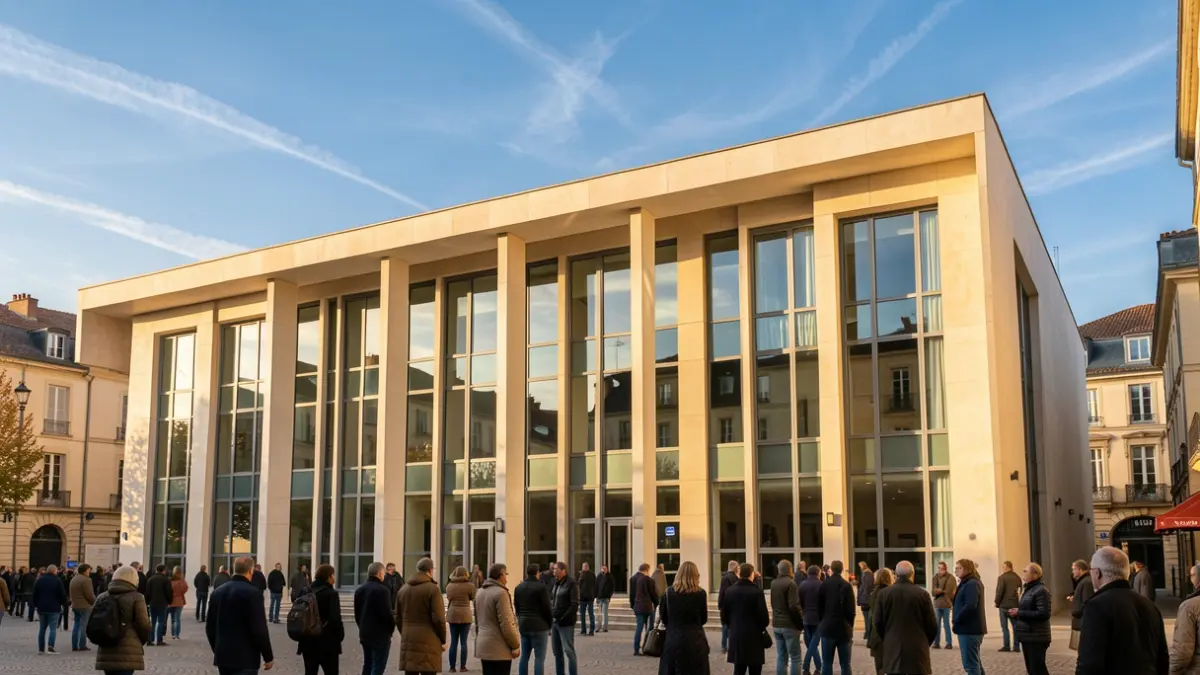 Generic image of a modern municipal building facade in Southern France.