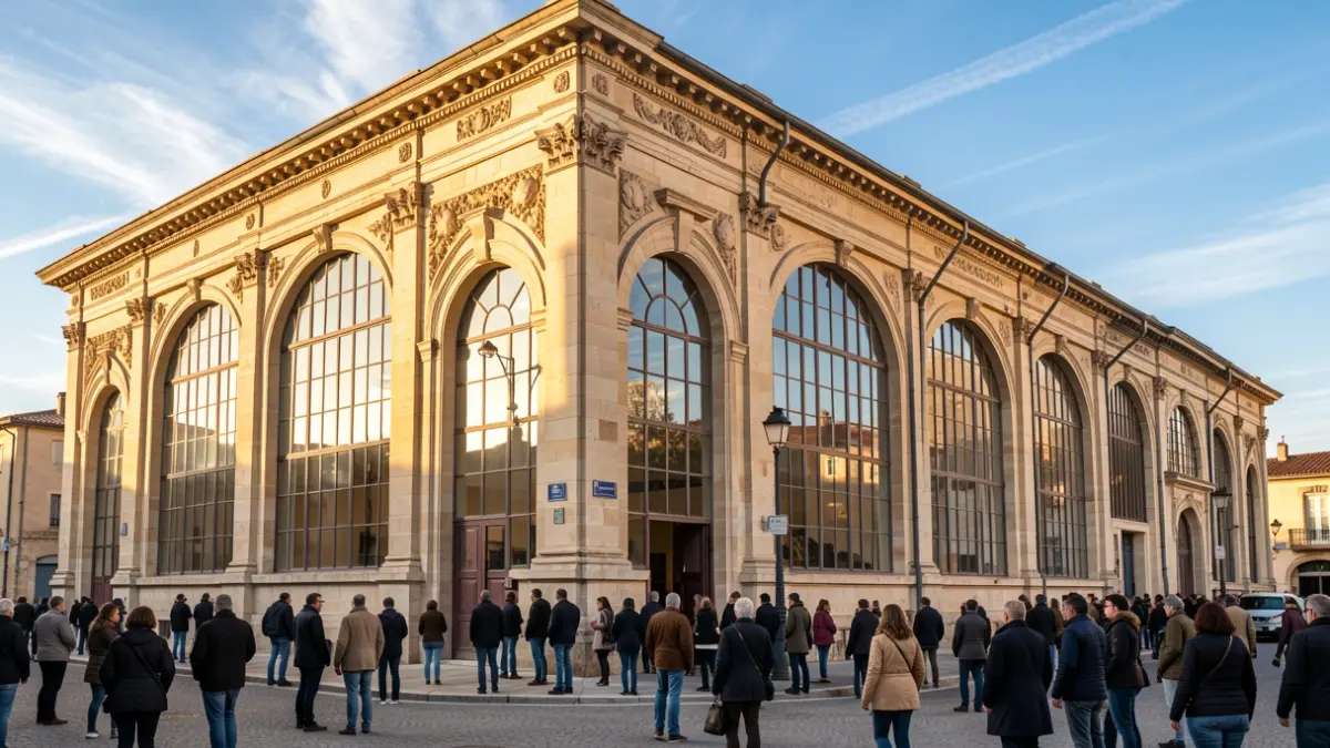 Façade du Pôle Culturel de l'Usine Électrique à Allauch, réhabilité et primé.