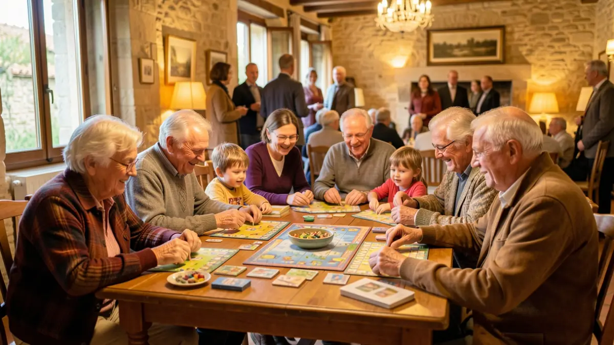 Generic image of an intergenerational activity with board games.