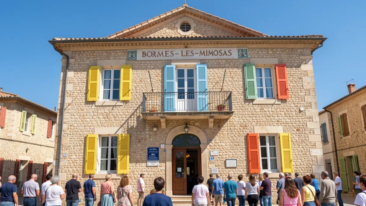 Façade de la mairie de Bormes-les-Mimosas.
