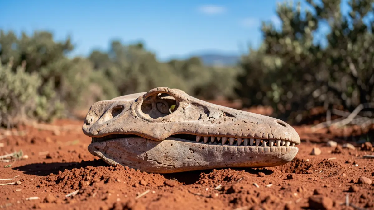 Fossilized skull of a mosasaur discovered in Bouc-Bel-Air.