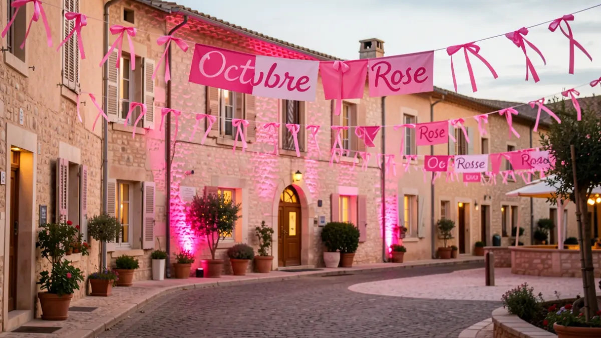 Camaret-sur-Aigues mobilizes for 'Octobre Rose' with pink decorations in the streets and on the town hall.