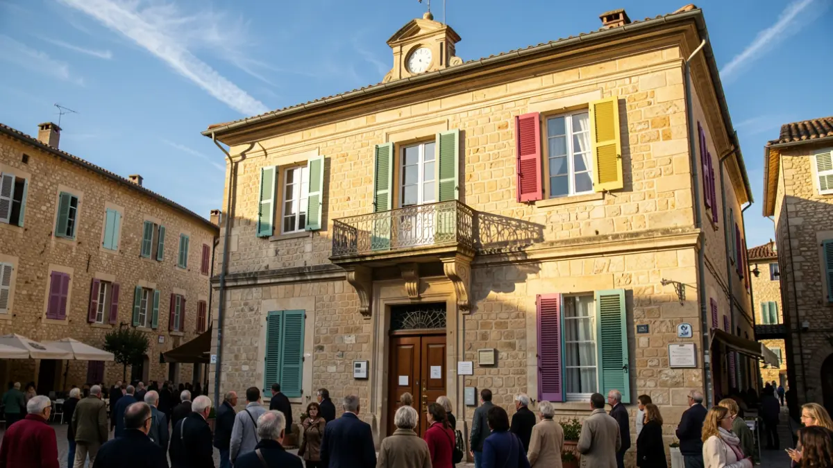 Facade of the Camaret-sur-Aigues town hall.