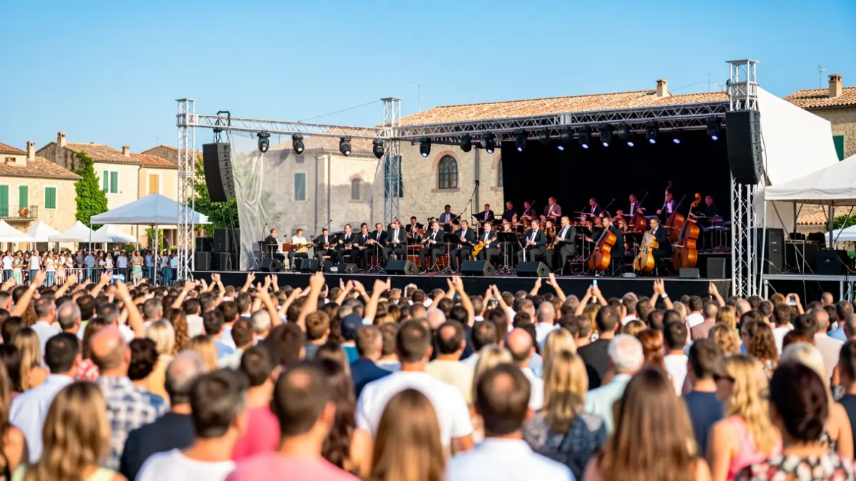 Generic image of a music festival in Provence-Alpes-Côte d'Azur with orchestra and audience.