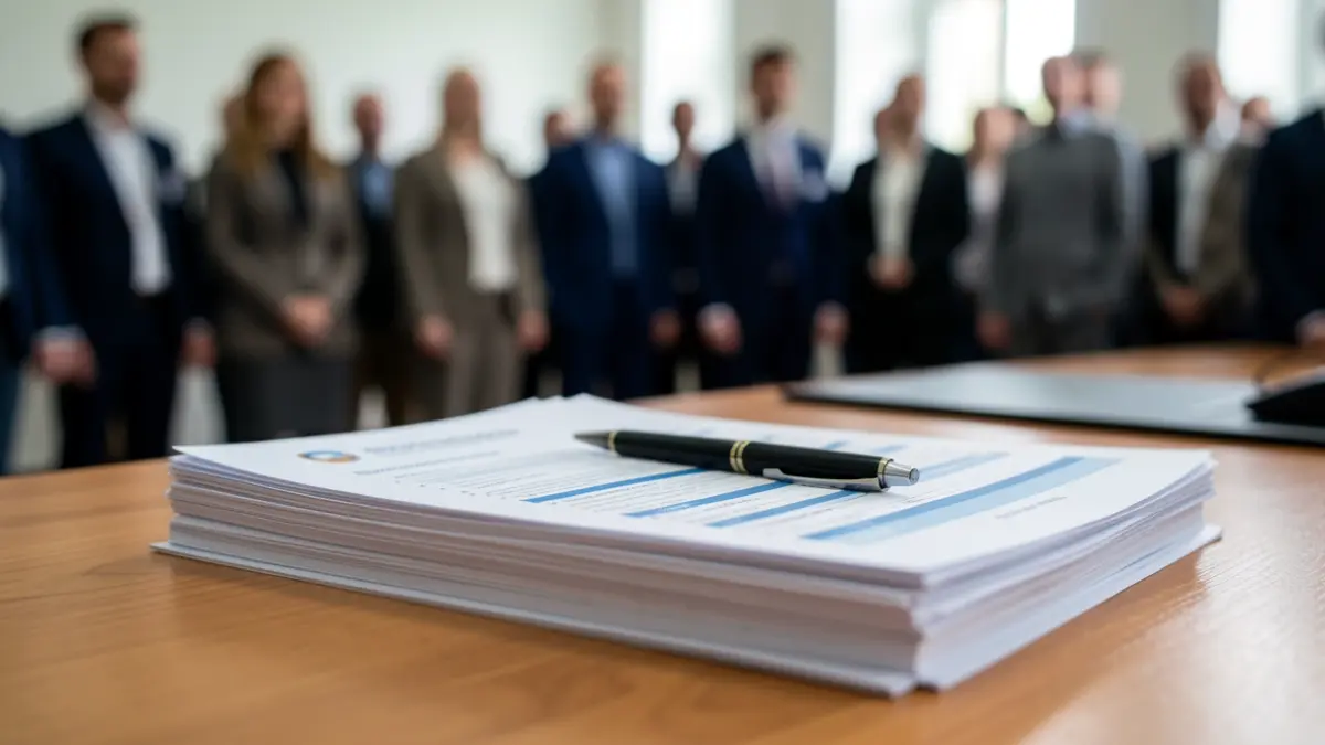 Image générique de documents administratifs et formulaires de demande sur un bureau.