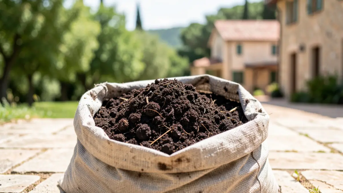 Generic image of compost in a garden sack.