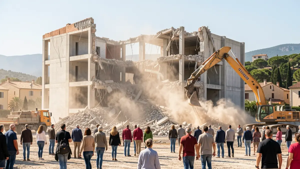 Construction site of an industrial building in Southern France.