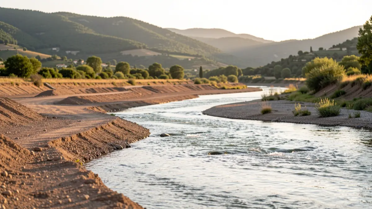 Image générique de travaux d'entretien de cours d'eau en Provence.