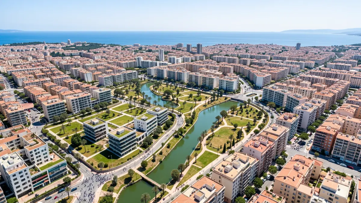 Image générique d'un grand projet de développement urbain dans une ville méditerranéenne.