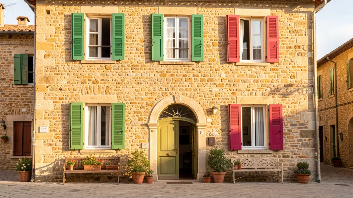 Image générique d'une façade de bâtiment en pierre dans une ville méditerranéenne.