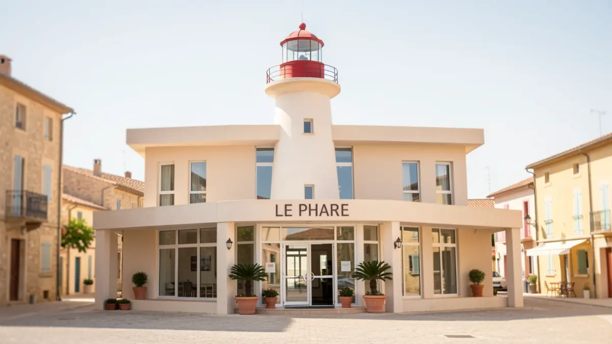 Facade of Le Phare, a family center and crèche, in Carpentras.