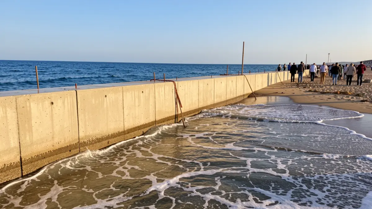 Generic image of coastal retaining wall reinforcement work.