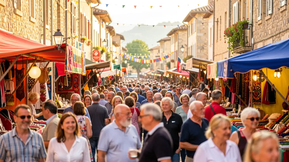 Image générique de fête foraine en Provence avec des éléments basques.