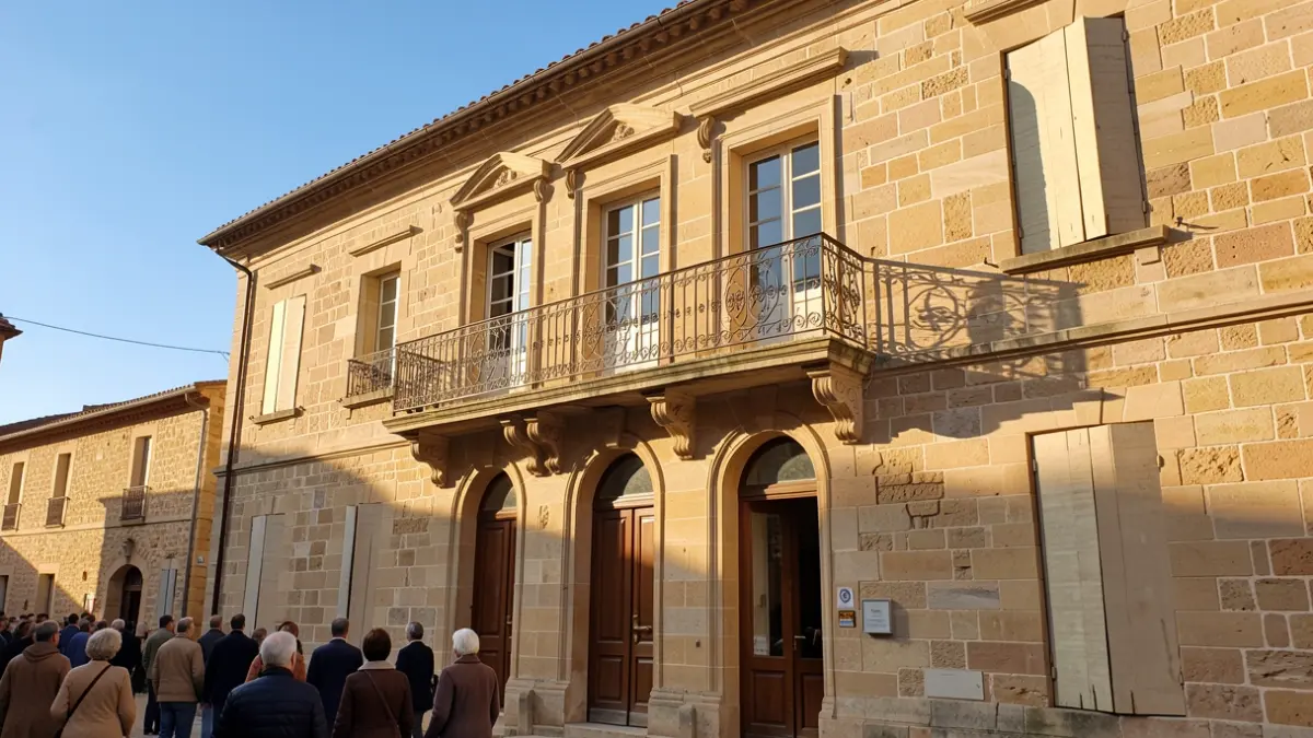 Façade de l'hôtel de ville de Pierrefeu-du-Var, architecture provençale.