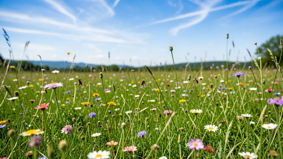 Generic image of a flowery field in Provence with insects.