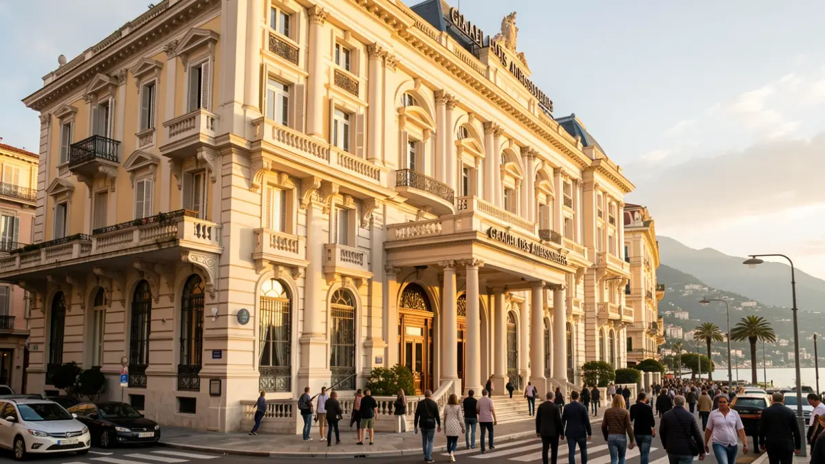 Façade de l'hôtel Grand Hôtel des Ambassadeurs à Menton.