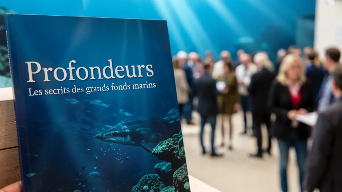 Generic image of the book cover 'Profondeurs – Les secrets des grands fonds marins' against a deep blue ocean background.