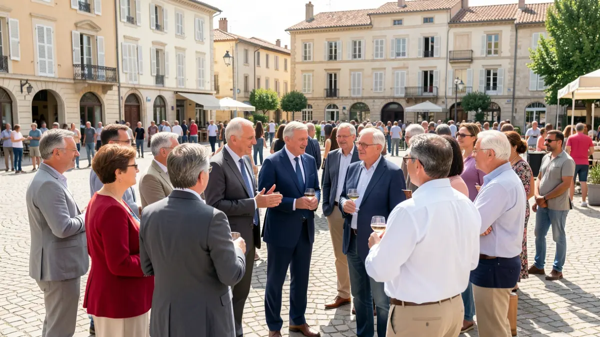 Generic image of citizens meeting the mayor and elected officials in a participatory democracy setting.