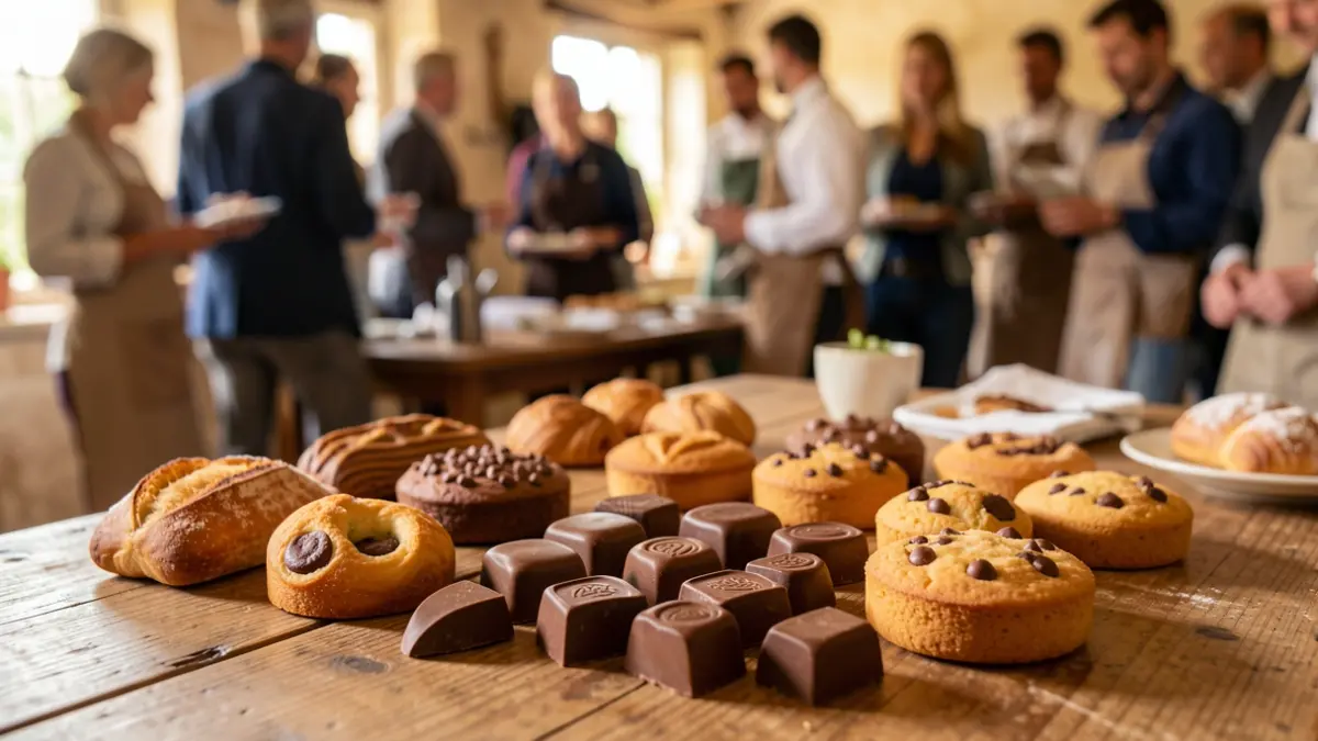 Image générique de chocolats et pâtisseries artisanales.