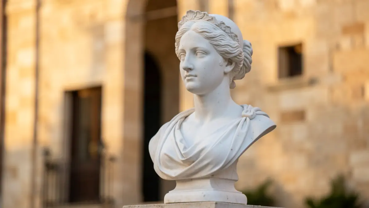 Image générique: symbole de la République, sur un socle devant la façade d'un bâtiment public.
