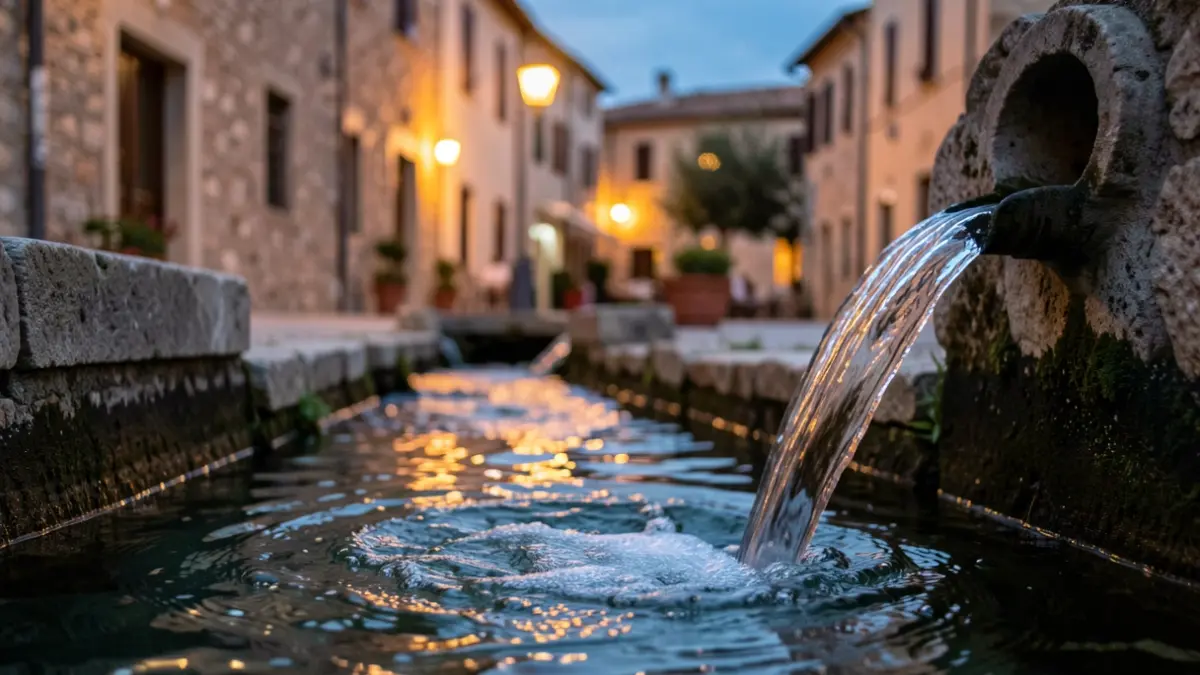 Image générique d'un cours d'eau clair dans un environnement urbain méditerranéen.