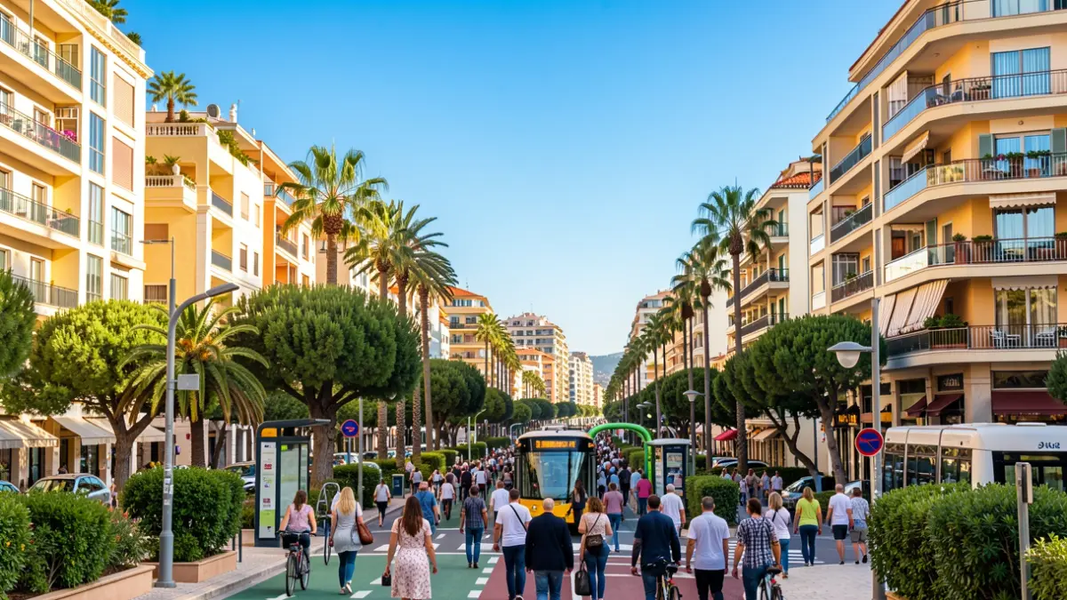 Generic image of a modern urban district in the South of France, featuring contemporary buildings and green spaces.