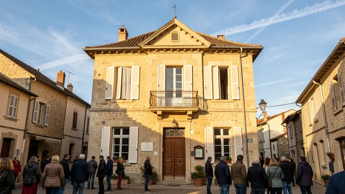 Generic image of the facade of a municipal building in a southern French village.