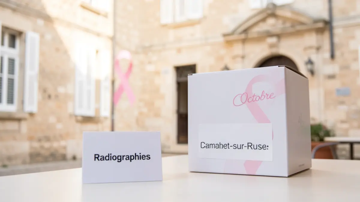 Collection of X-rays at Camaret-sur-Aigues town hall for Pink October.