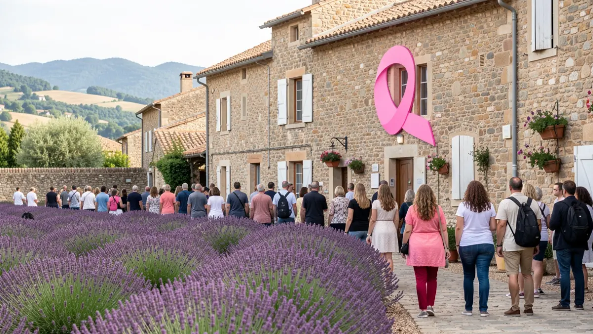 Image générique de mobilisation pour Octobre Rose dans le paysage provençal.
