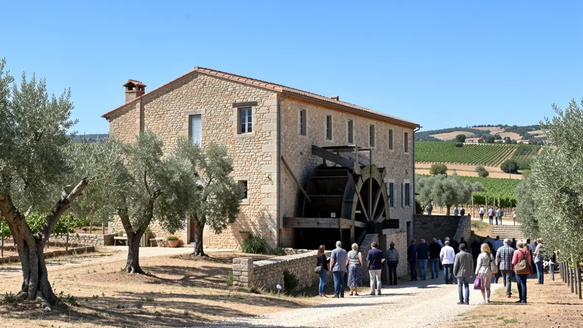 Image générique d'un vieux moulin en pierre dans un paysage ensoleillé de Provence.