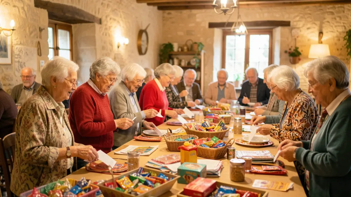 Generic image of a lively community hall during a senior lottery event.